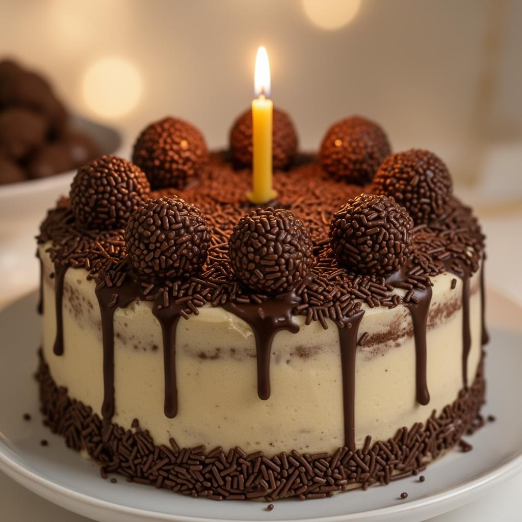 Bolo de Aniversário de Brigadeiro